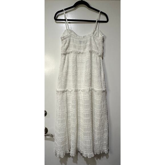 Lost + Wander Calla Lily White Tiered Midi Dress Sz Medium NWT Feminine Romantic - Picture 9 of 14